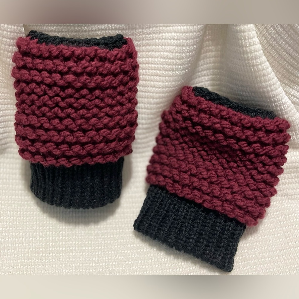 Handmade Hand Crafted Knit fingerless gloves S-XL hands Typing Gloves - Picture 4 of 4